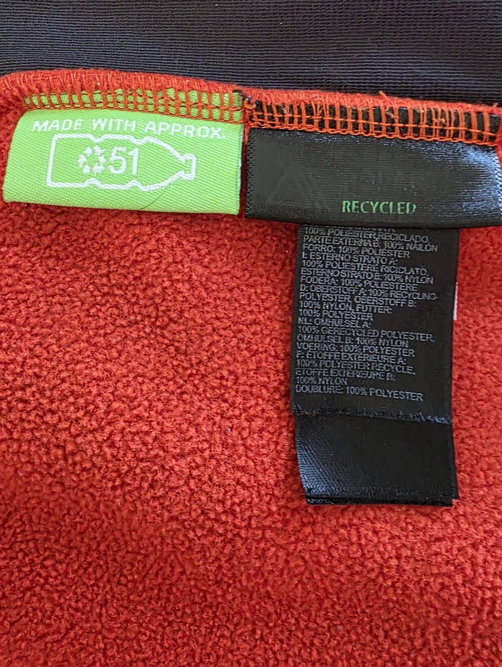 The North Face Denali Jacket Orange Charcoal Gray Men L AMYN Fall 2015 - Picture 8 of 10